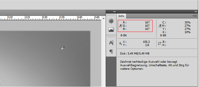 Graustufenbild hat einen Farbstich